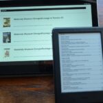 KIndle and tablet placed on a tablet