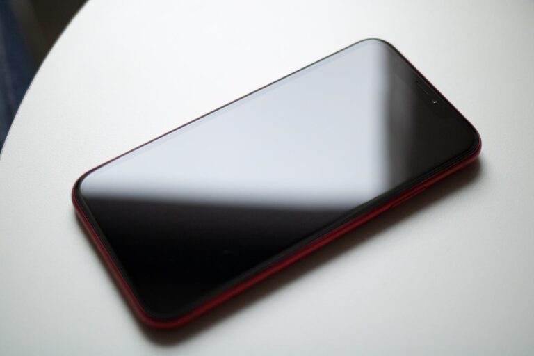 A red smartphone