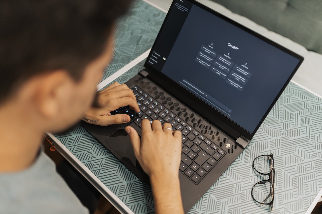 A man using chatgpt.