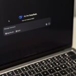 MacBook with DeepSeek AI Interface Displayed