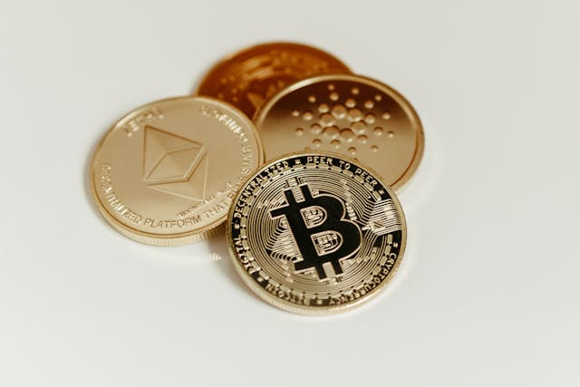 Crypto coins stack