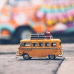 A toy car is ready to travel where you want