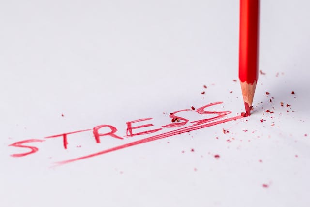 A red color stress word in a paper