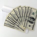 Dollar currency in sequence with white background