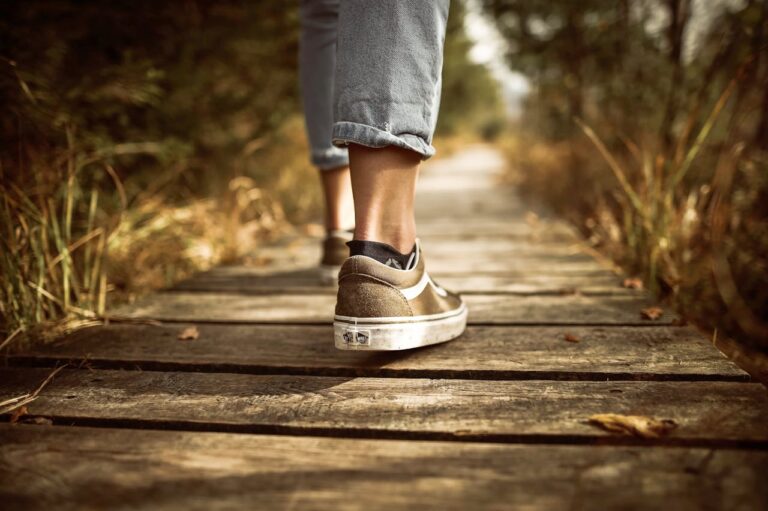 Walking in the garden, house, streets for fitness.