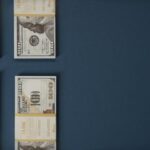 Dollars with blue background