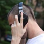 A man wearing headphones