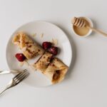 Brown Crepe on Ceramic Plate