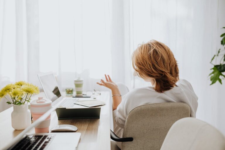 Woman Talking on Video Call