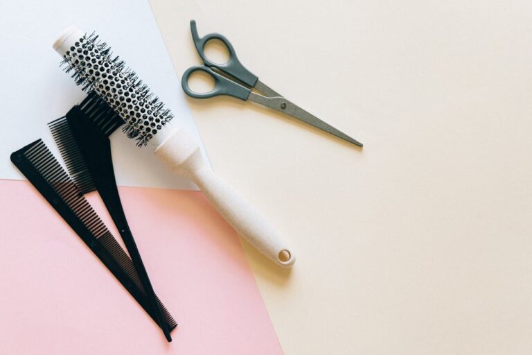 Top View of Hairdresser Accessories