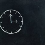 Analog Clock Sketch in Black Surface