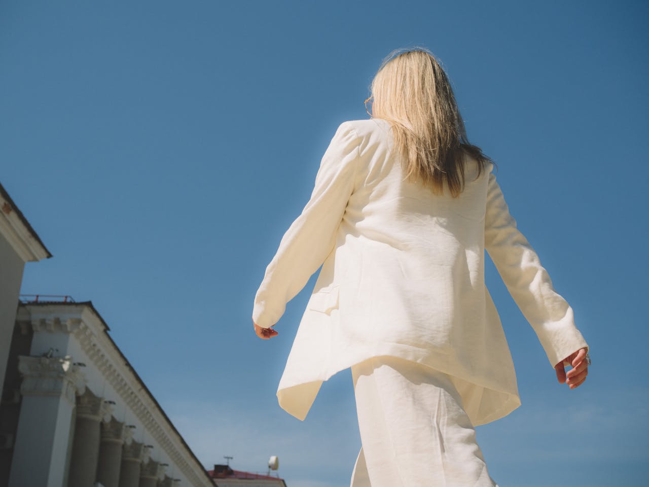Person walking in White Formal Wear