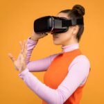 Woman Adjusting Her Virtual Reality Headset