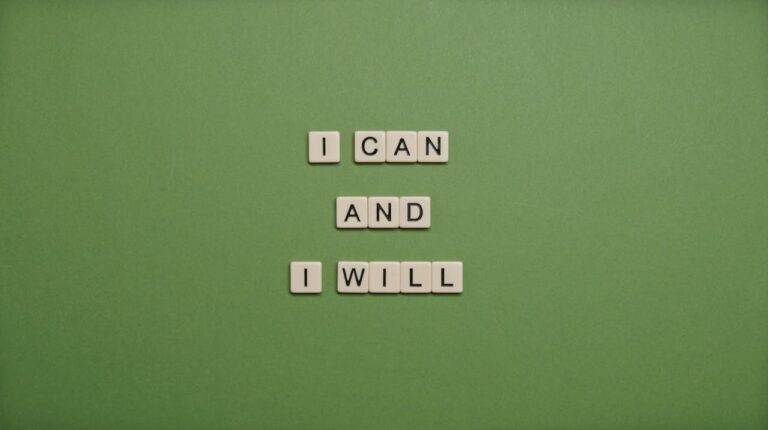 I Can and I Will Text On Green Background